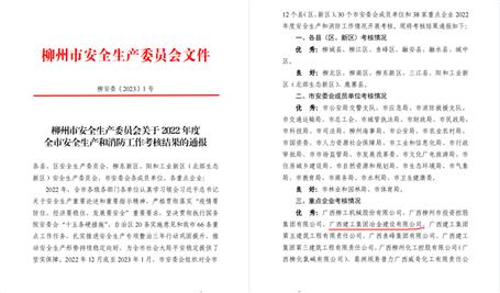 【喜訊】冶建公司2022年度這項(xiàng)工作獲評(píng)優(yōu)秀！